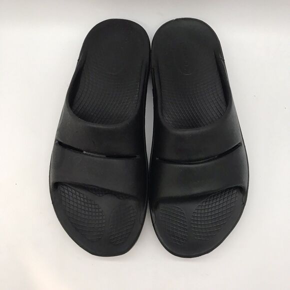 OOFOS OOahh Slides Unisex Men\'s 11 Women\'s 13  Black Recovery Comfort Sandals main image 6